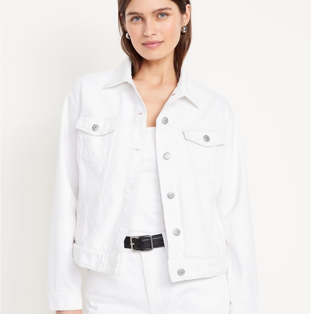 Old Navy Women's White Jean Jacket